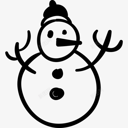 雪人手绘圣诞节图标svg_新图网 https://ixintu.com 手绘圣诞节 雪人