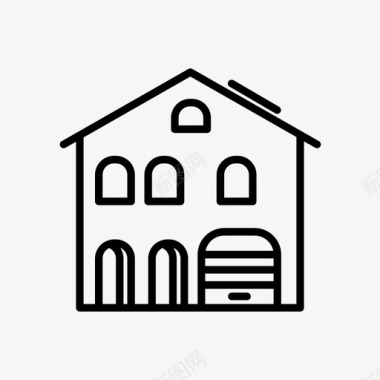 房屋建筑物平房图标图标