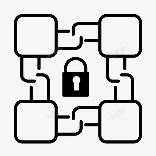 区块链比特币区块链安全图标svg_新图网 https://ixintu.com 交易 加密货币 区块链 区块链安全 比特币