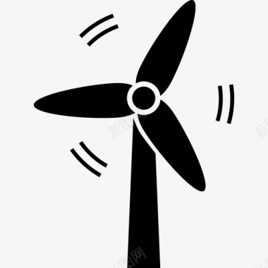 风力涡轮机电力能源图标图标