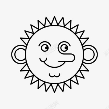卡通微笑太阳快乐的太阳灿烂的太阳图标图标
