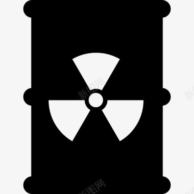 放射性废物桶装核图标图标