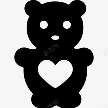 泰迪熊与心标志做我的情人图标图标