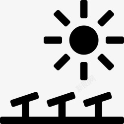 充满火的太阳太阳能电力能源图标高清图片