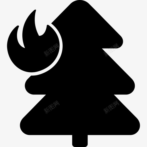 松树着火自然消防安全图标svg_新图网 https://ixintu.com 松树着火 消防安全 自然