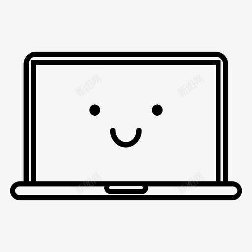 微笑笔记本电脑表情符号图标svg_新图网 https://ixintu.com mac macbook 微笑笔记本 快乐 电脑 表情符号