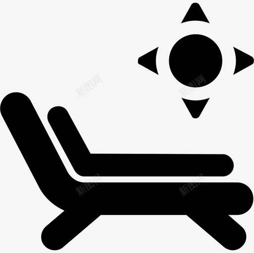 躺椅和阳光假日海滩图标svg_新图网 https://ixintu.com 假日 海滩 躺椅和阳光