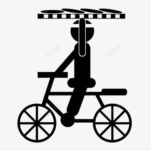 送货员自行车面包图标svg_新图网 https://ixintu.com 传统 埃及 自行车 送货员 面包