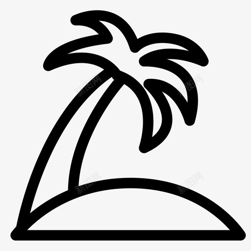 棕榈树岛屿海岸图标svg_新图网 https://ixintu.com 岛屿 棕榈树 海岸 野餐和庆祝活动
