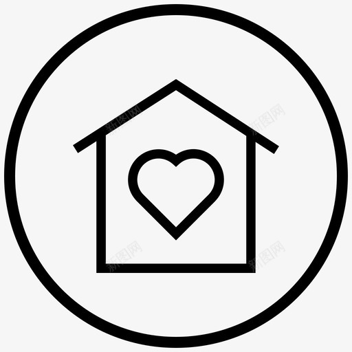 家心脏房子图标svg_新图网 https://ixintu.com 卷 图表 家 心脏 房子