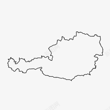 奥地利地图欧洲维也纳图标图标