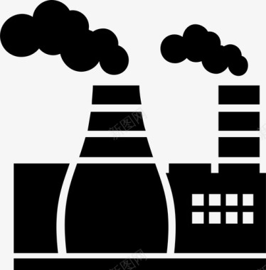 工厂厂房工厂烟囱图标图标