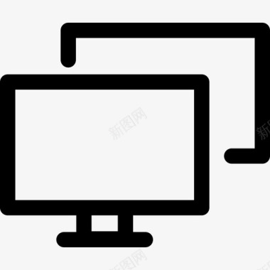 两个电脑屏幕工具和用具poi视听大纲图标图标