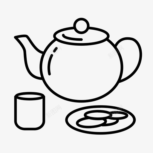 茶和饼干饼干茶壶图标svg_新图网 https://ixintu.com 100icons2017 茶和饼干 茶壶 饼干