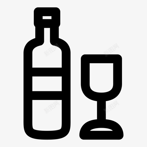 温妮酒瓶子图标svg_新图网 https://ixintu.com 温妮 玻璃杯 瓶子 葡萄酒 酒 饮料
