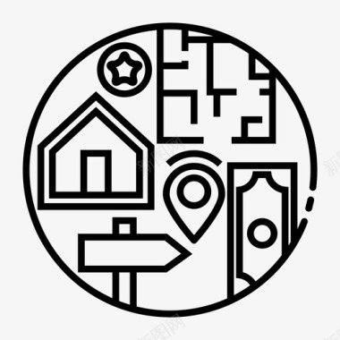 房地产建筑住宅图标图标