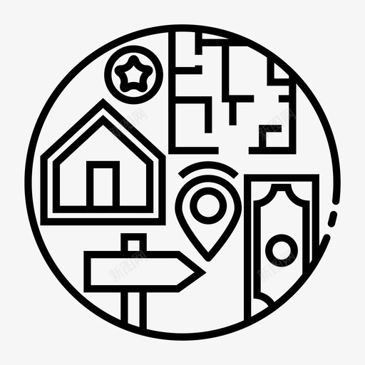 房地产建筑住宅图标svg_新图网 https://ixintu.com 住宅 建筑 房地产 物业 类别图标