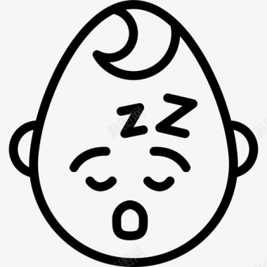 熟睡男婴表情图脸图标图标