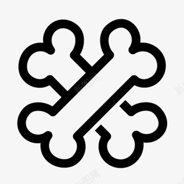狗骨头狗十字架图标图标