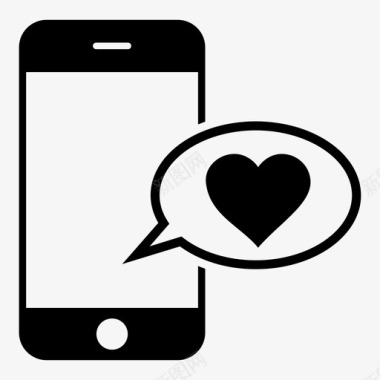 智能手机短信通讯心图标图标