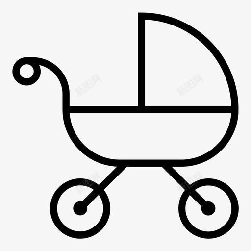 婴儿车婴儿出生图标svg_新图网 https://ixintu.com 出生 婴儿 婴儿车 手推车 生日 简历图标