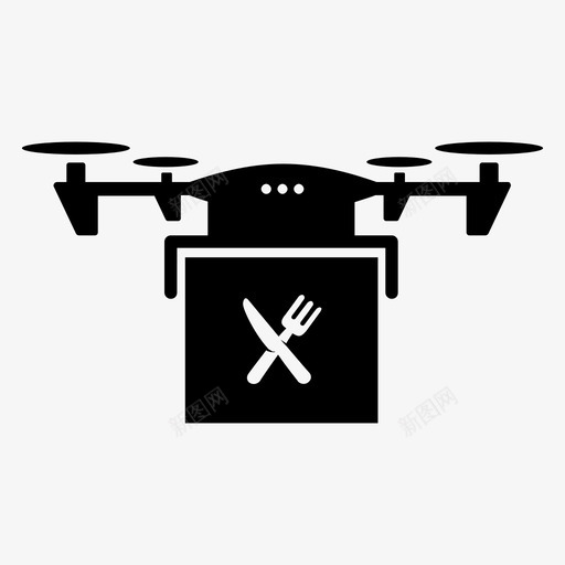 无人机投递箱包食品图标svg_新图网 https://ixintu.com 40个行业 包装 无人机投递 箱包 食品