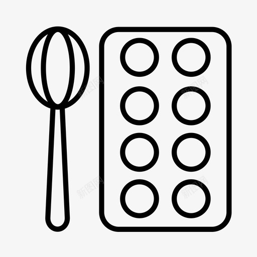 烘焙厨师烹饪图标svg_新图网 https://ixintu.com 厨师 松饼托盘 烘焙 烹饪 生活方式