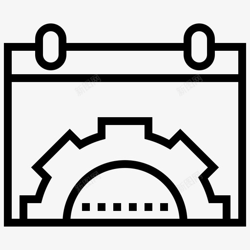 设置日历日期图标svg_新图网 https://ixintu.com 启动 日历 日期 设置 齿轮