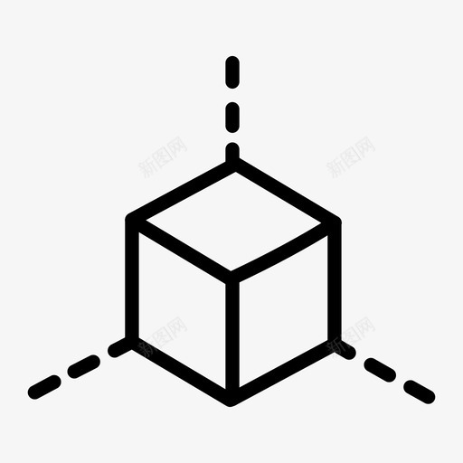 立方3D立方盒图标svg_新图网 https://ixintu.com 3D立方 尺寸 用户界面 盒 立方