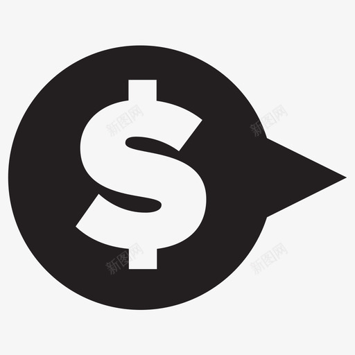 美元符号按钮资金图标svg_新图网 https://ixintu.com 按钮 美元符号 言论泡沫 货币 资金