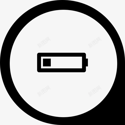 电池充电电量不足图标svg_新图网 https://ixintu.com 充电 圆圈中的图标 电池 电量不足