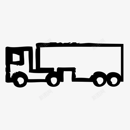 卡车汽车街道图标svg_新图网 https://ixintu.com 交通 卡车 汽车 草图2 街道 车辆 运输
