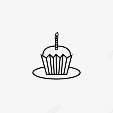 纸杯蛋糕面包店庆祝图标图标