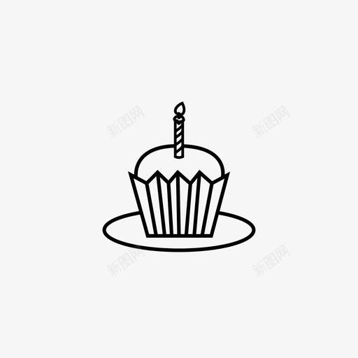 纸杯蛋糕面包店庆祝图标svg_新图网 https://ixintu.com 庆祝 派对 甜点 生日派对 纸杯蛋糕 面包店