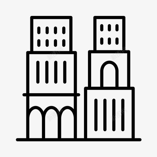 建筑物城市商业图标svg_新图网 https://ixintu.com 商业 城市 城镇 建筑物 结构