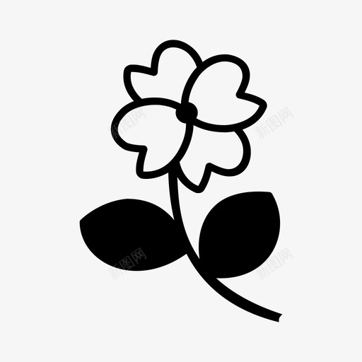 花植物性花卉图标svg_新图网 https://ixintu.com 优雅 植物性 自然 花 花卉