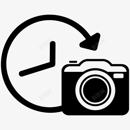 延时相机摄影图标svg_新图网 https://ixintu.com 定时器 延时 摄影 相机 视频