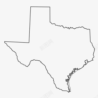 德克萨斯地图美国轮廓图图标图标