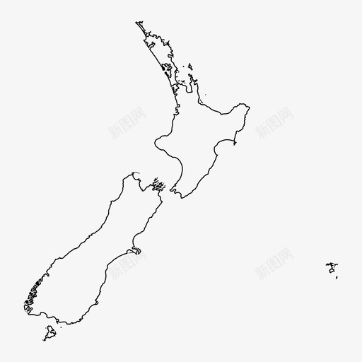 新西兰地图海洋太平洋图标svg_新图网 https://ixintu.com 太平洋 新西兰地图 海洋 轮廓图