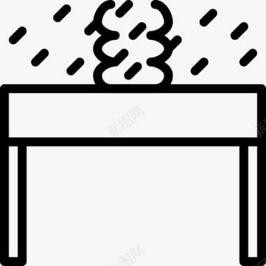 烧烤桌烤肉桌烹饪图标图标