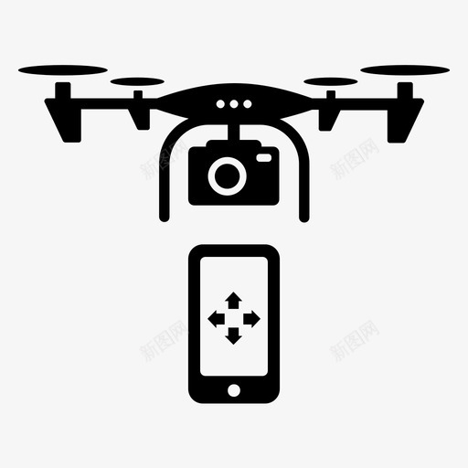 无人机方向相机手机图标svg_新图网 https://ixintu.com 40工业 手机 控制 无人机方向 相机