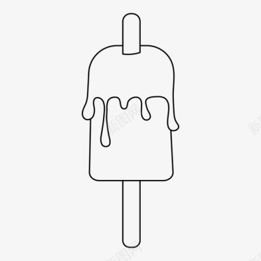 融化的冰棒奶油甜点图标图标