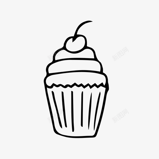 精美的纸杯蛋糕精美的蛋糕樱桃图标svg_新图网 https://ixintu.com 樱桃 涂鸦 精美的纸杯蛋糕 精美的蛋糕 糕点 食物涂鸦