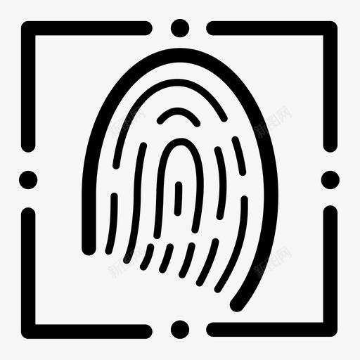 数字识别指纹保护图标svg_新图网 https://ixintu.com 人工智能 保护 安全 指纹 数字识别