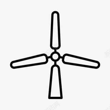 风力涡轮机环境绿色能源图标图标