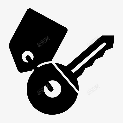 钥匙房子钥匙链图标svg_新图网 https://ixintu.com 保险箱 开锁 房子 钥匙 钥匙链 锁