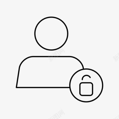 解锁用户帐户配置文件图标图标