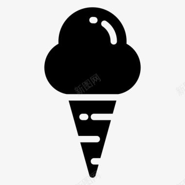 冰淇淋筒海滩冰淇淋图标图标