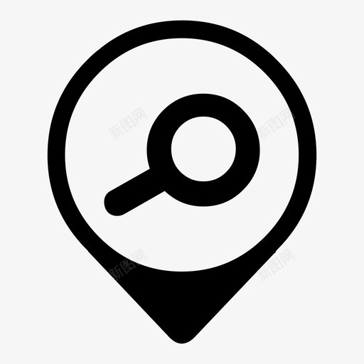 搜索放大镜地图针图标svg_新图网 https://ixintu.com 地图元素 地图针 搜索 放大镜