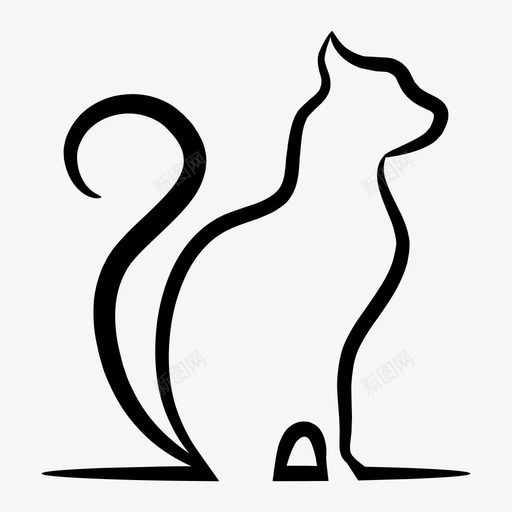 猫动物动物线图标svg_新图网 https://ixintu.com 动物 动物线 猫